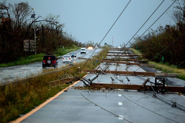 Puerto Rico power lines after Maria