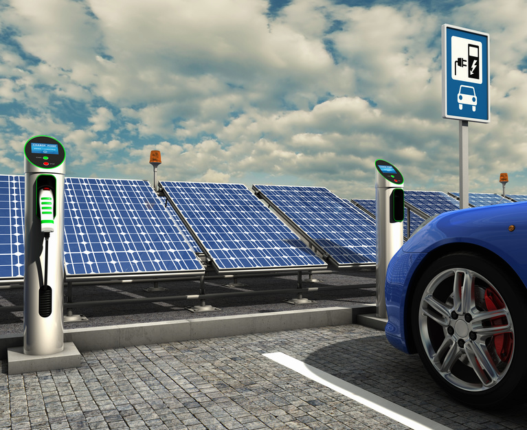 PV and EV: Electric car solar charge point