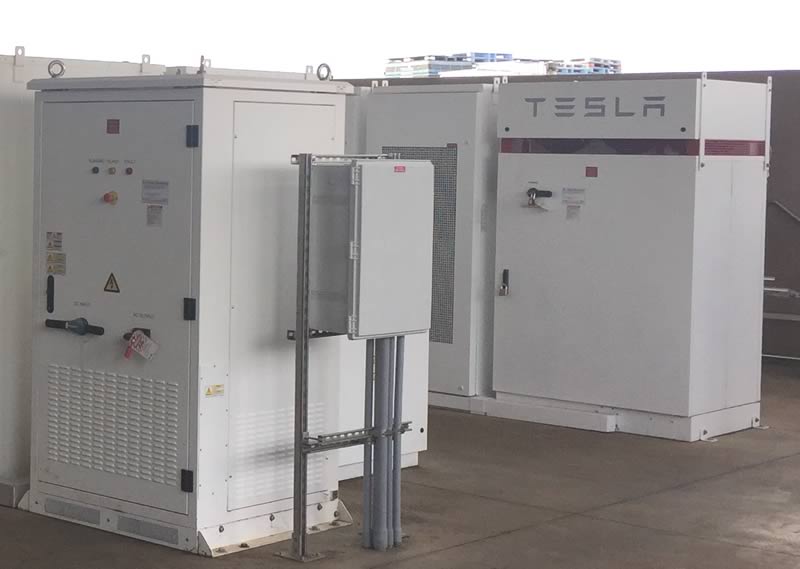 Tesla batteries at the Maui Brewing Company